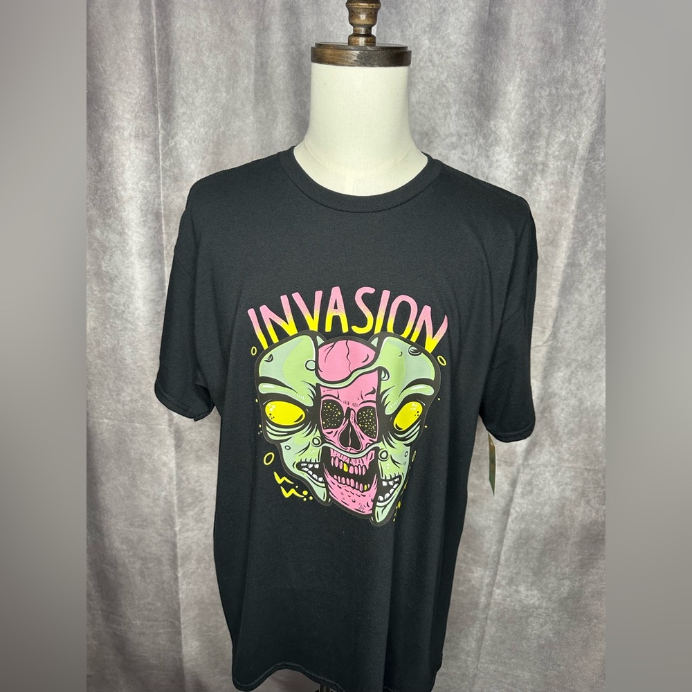 Invasion Alien Tee | GhostGrid Apparel | Bold Sci-Fi DTF Print |